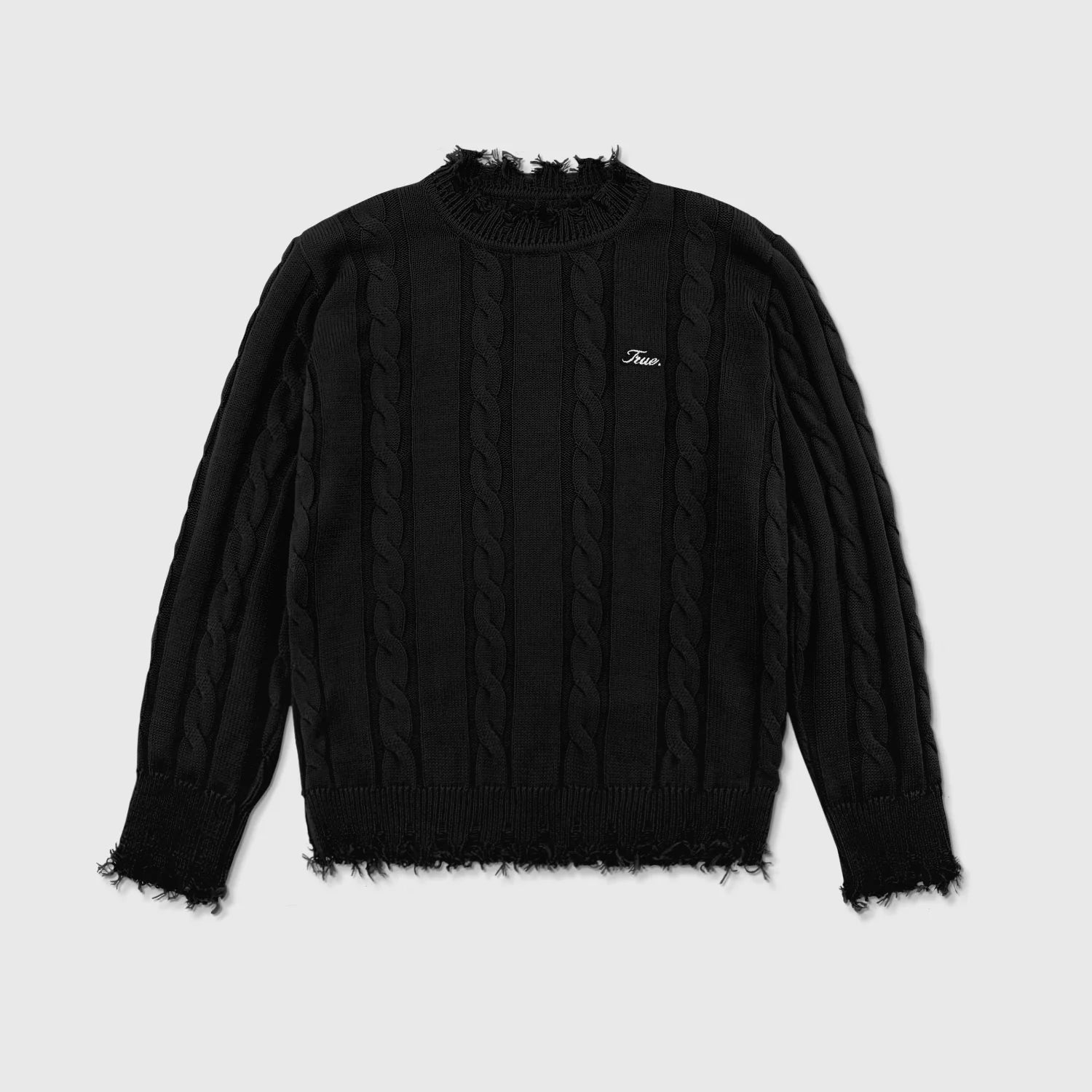 LOUNGE KNIT CREWNECK SWEATER - BLACK