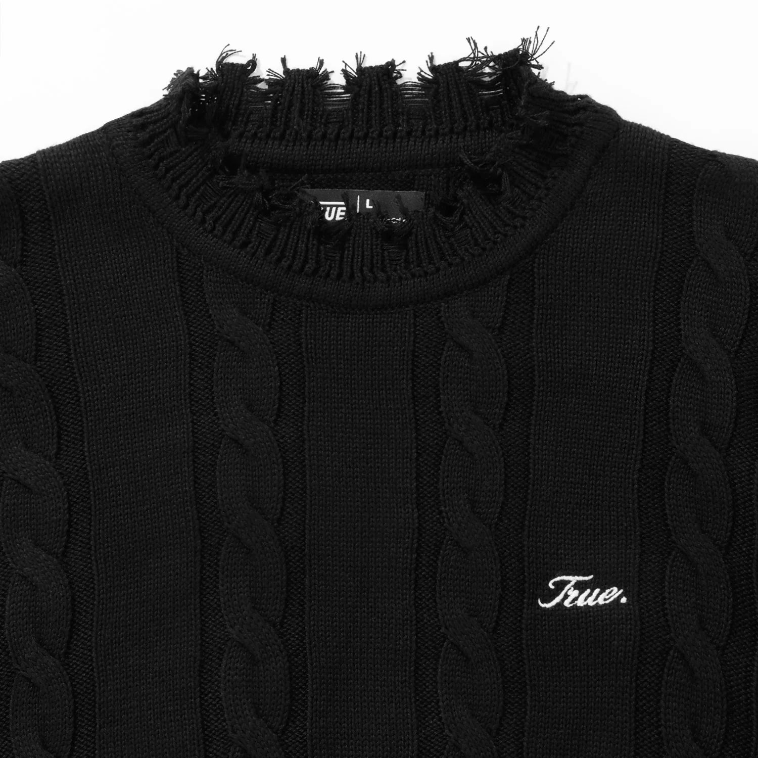 LOUNGE KNIT CREWNECK SWEATER - BLACK