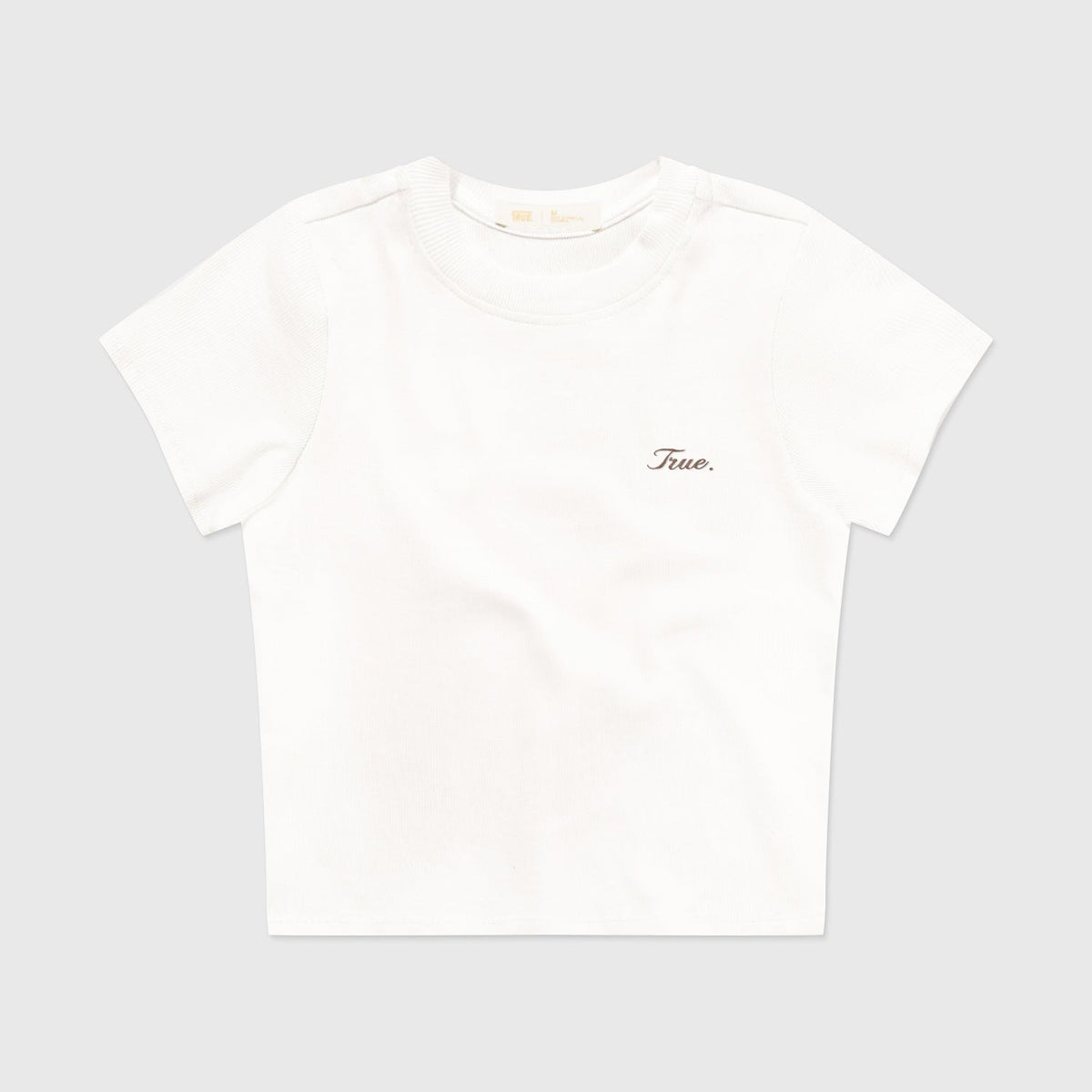 SIGNATURE SLIM RIBBED TEE - CREAM