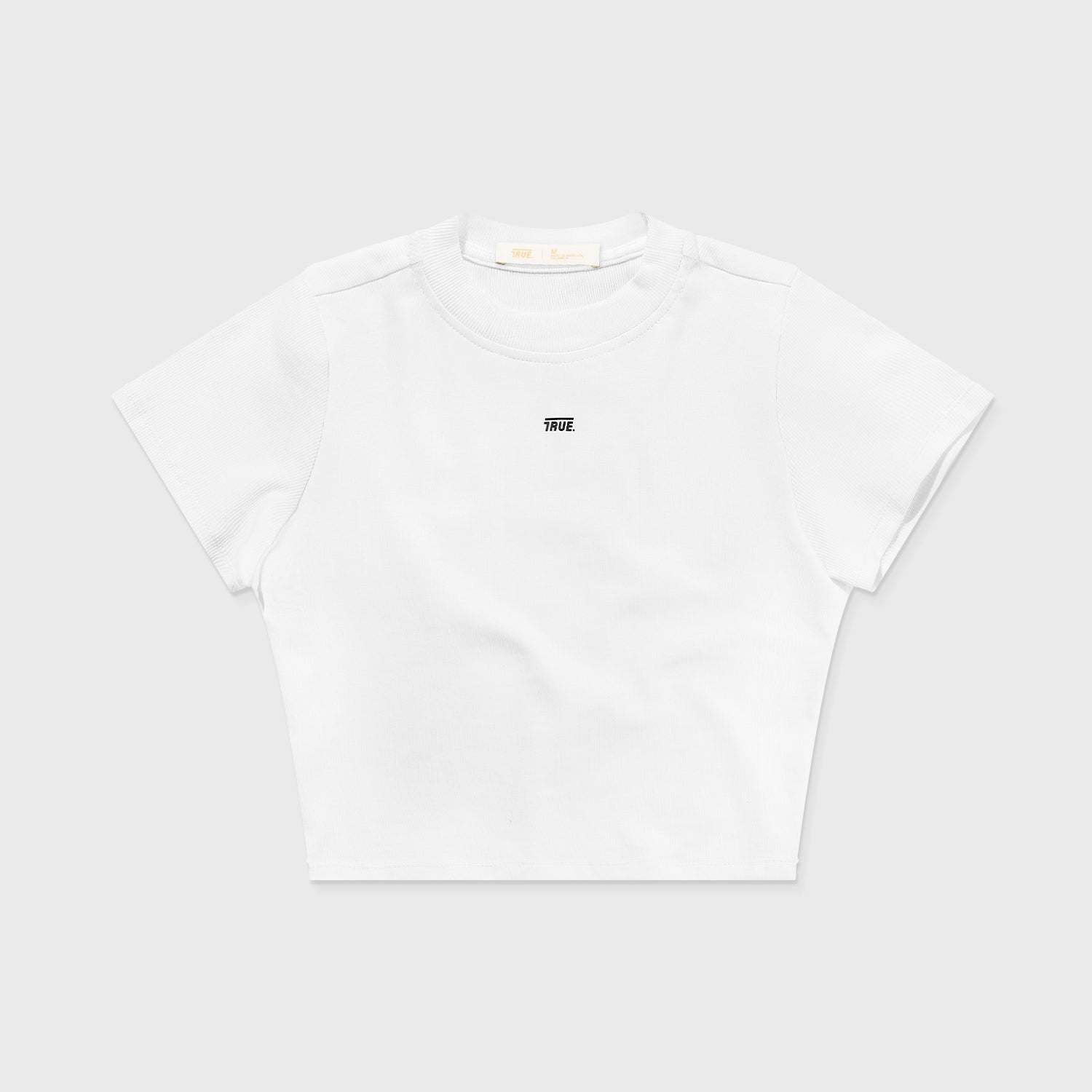 SLIM RIBBED FITTED TEE - WHITE