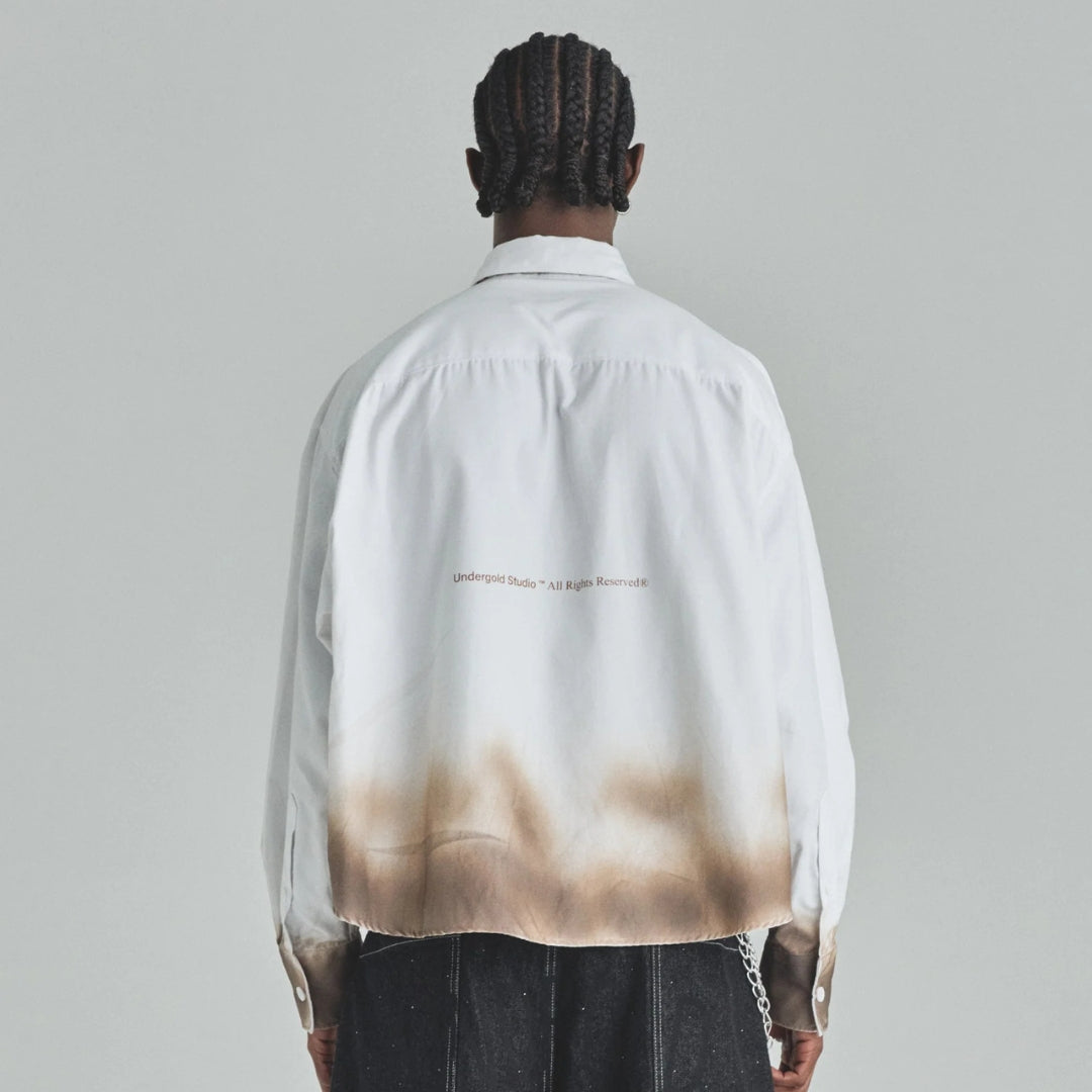 SPRING PRAY 4 LOVE BOXY FIT LONG SLEEVE SHIRT BURNT - WHITE