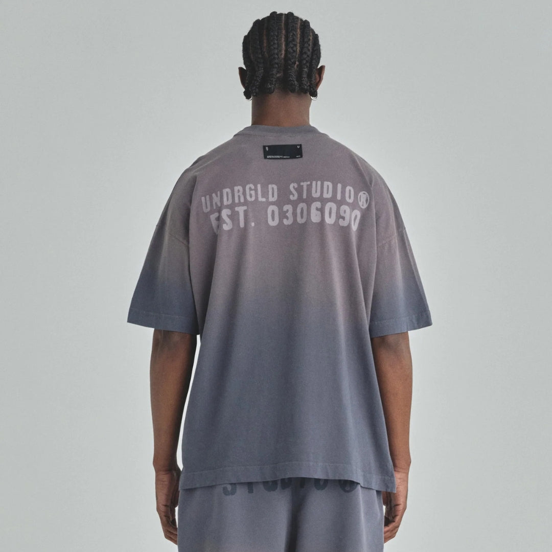 SPRING WORN LOGO T-SHIRT SANDBLAST - GRAY