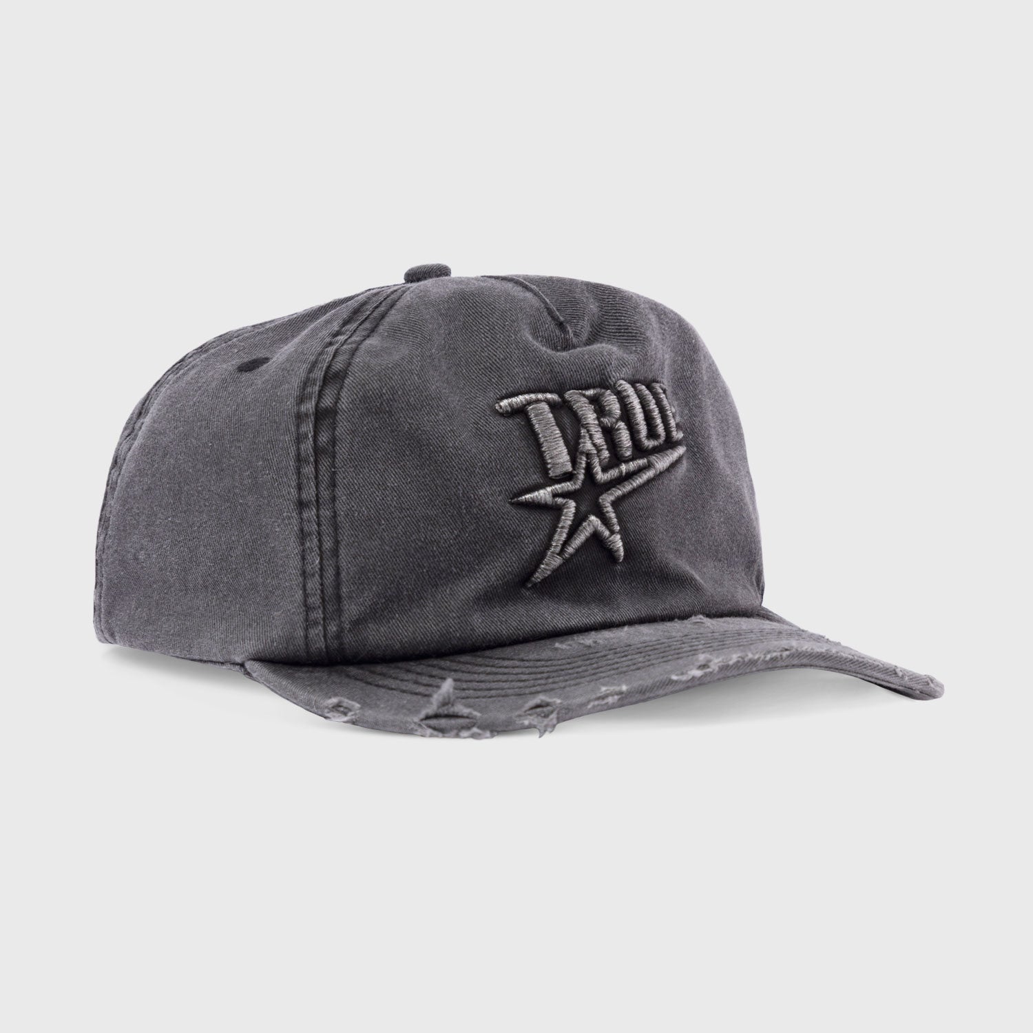 STAR WASHED GOLFER CAP - BLACK