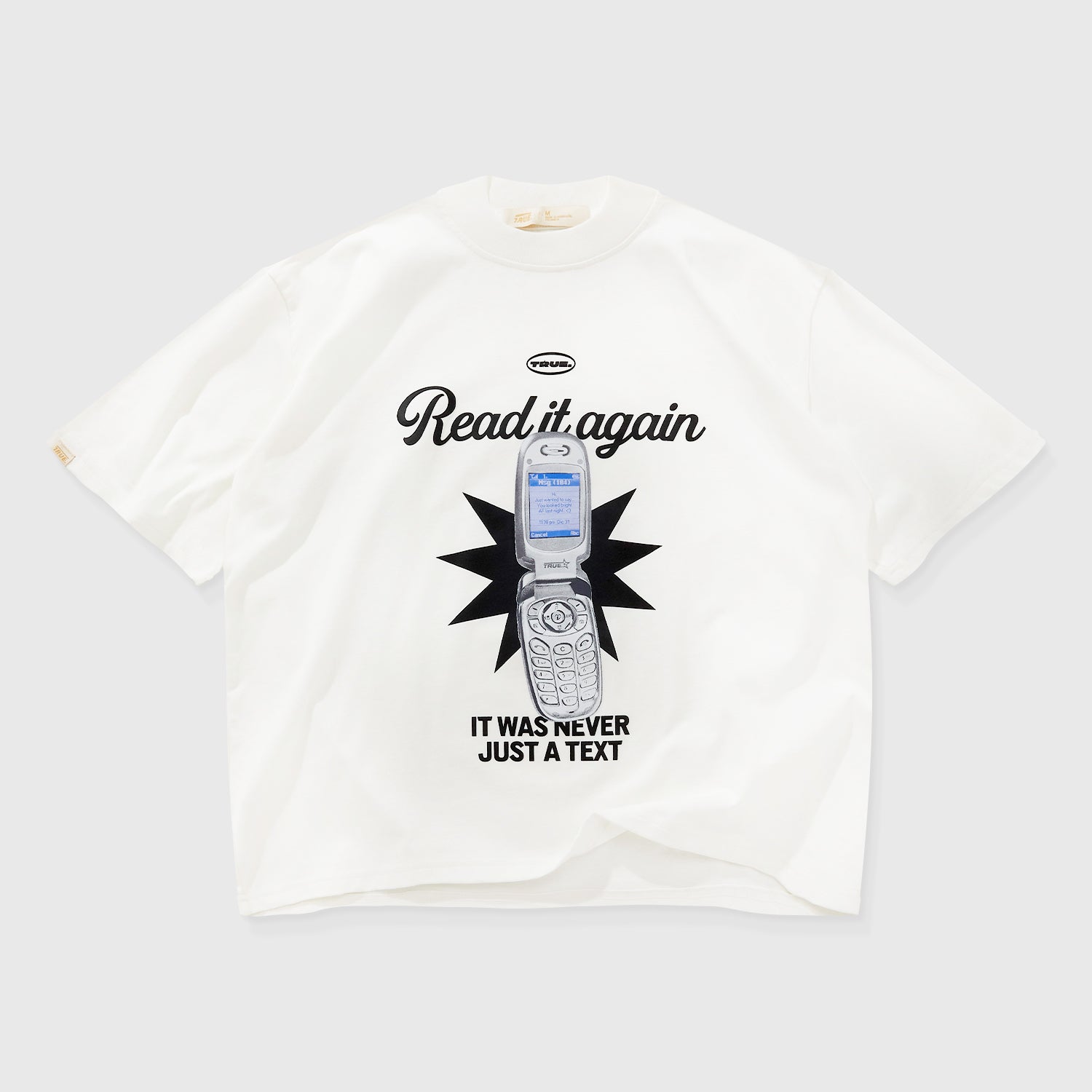 TEXT ME BOXY T-SHIRT - CREAM