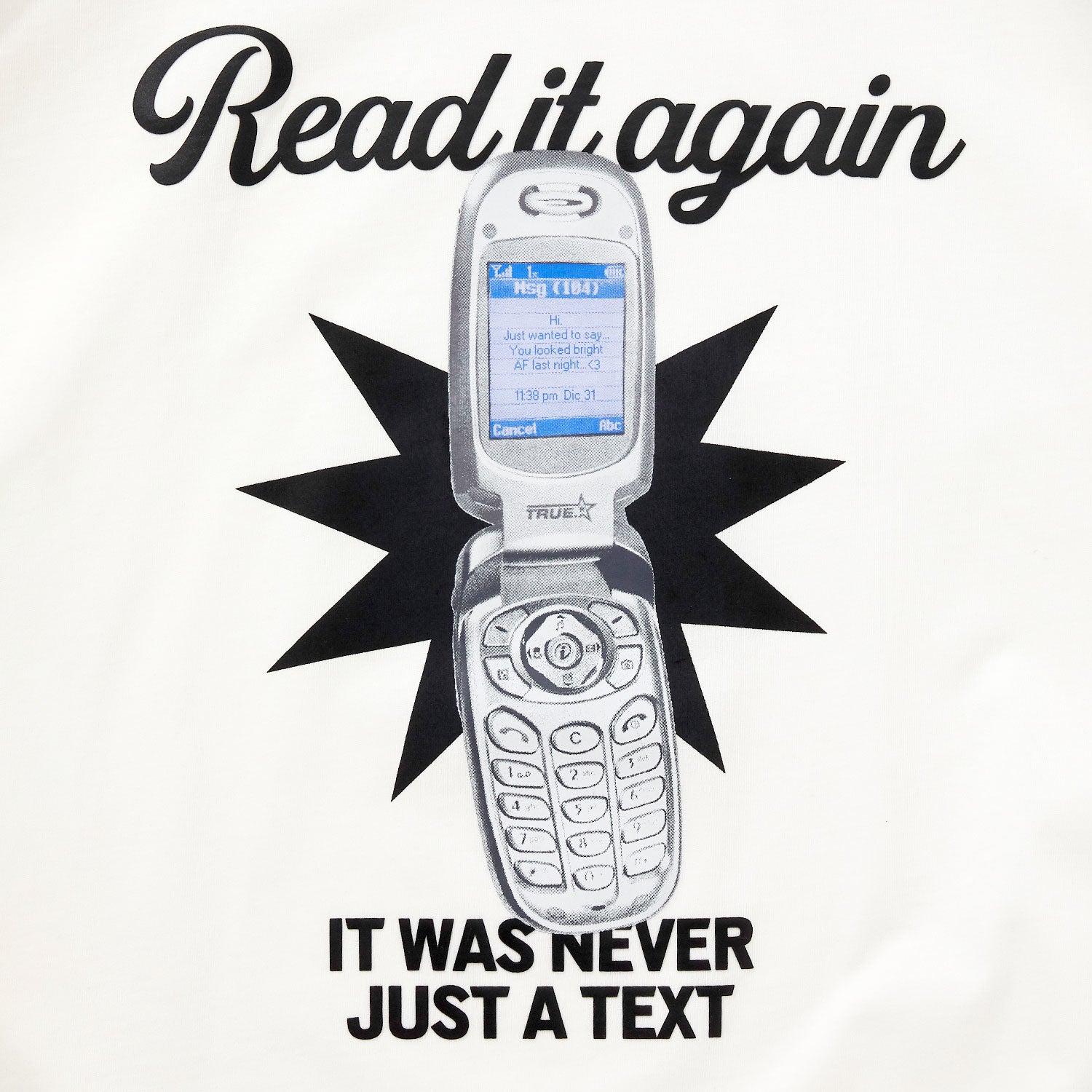 TEXT ME BOXY T-SHIRT - CREAM