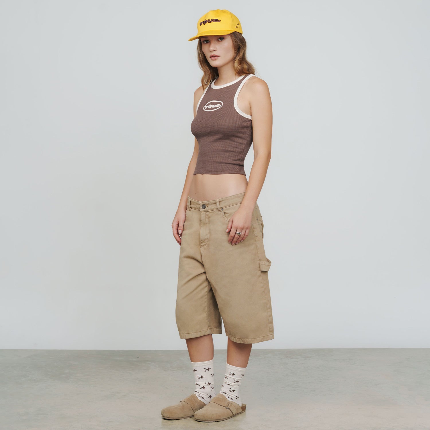 TEXTURED TANK TOP - BROWN