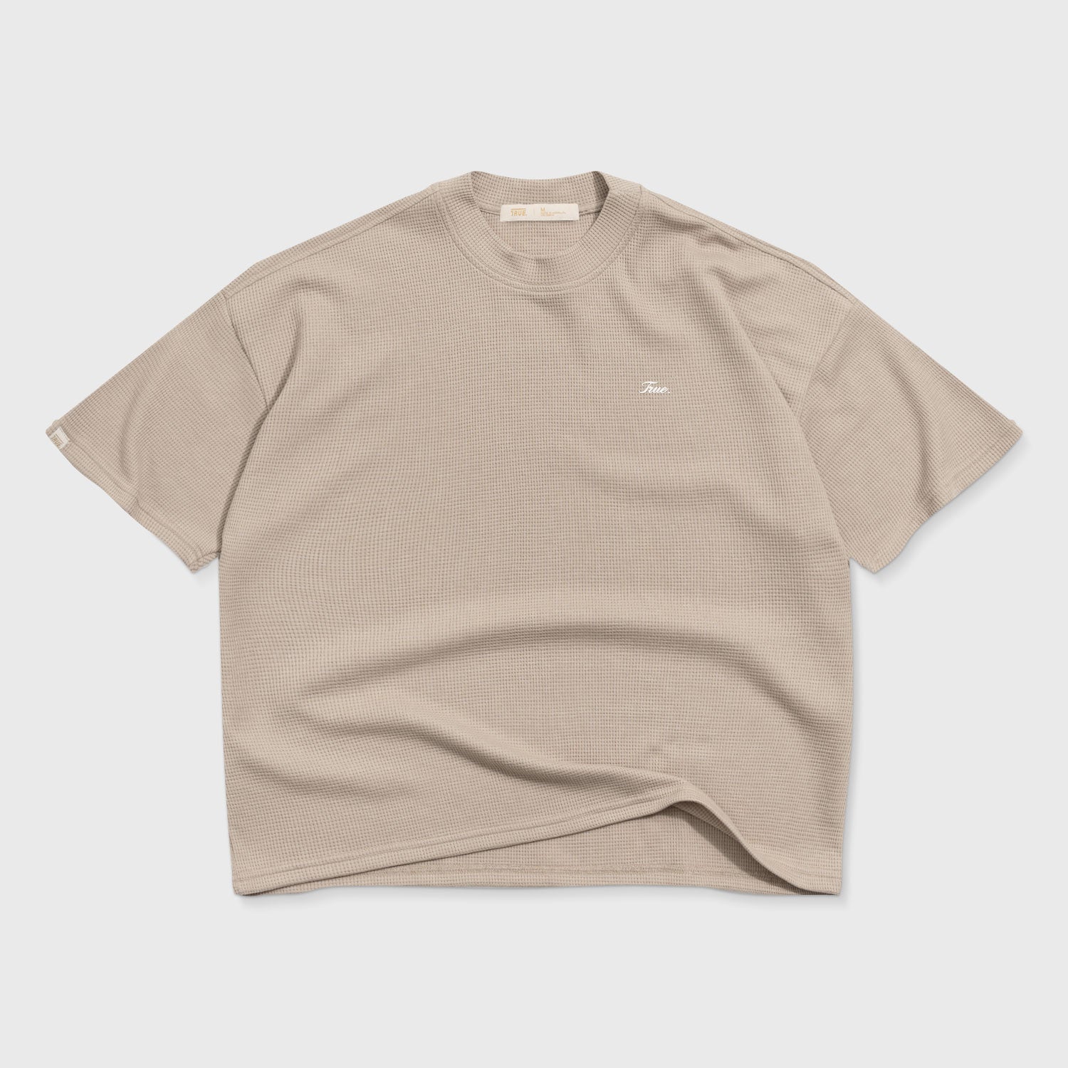 TEXTURED BOXY TEE - SAND