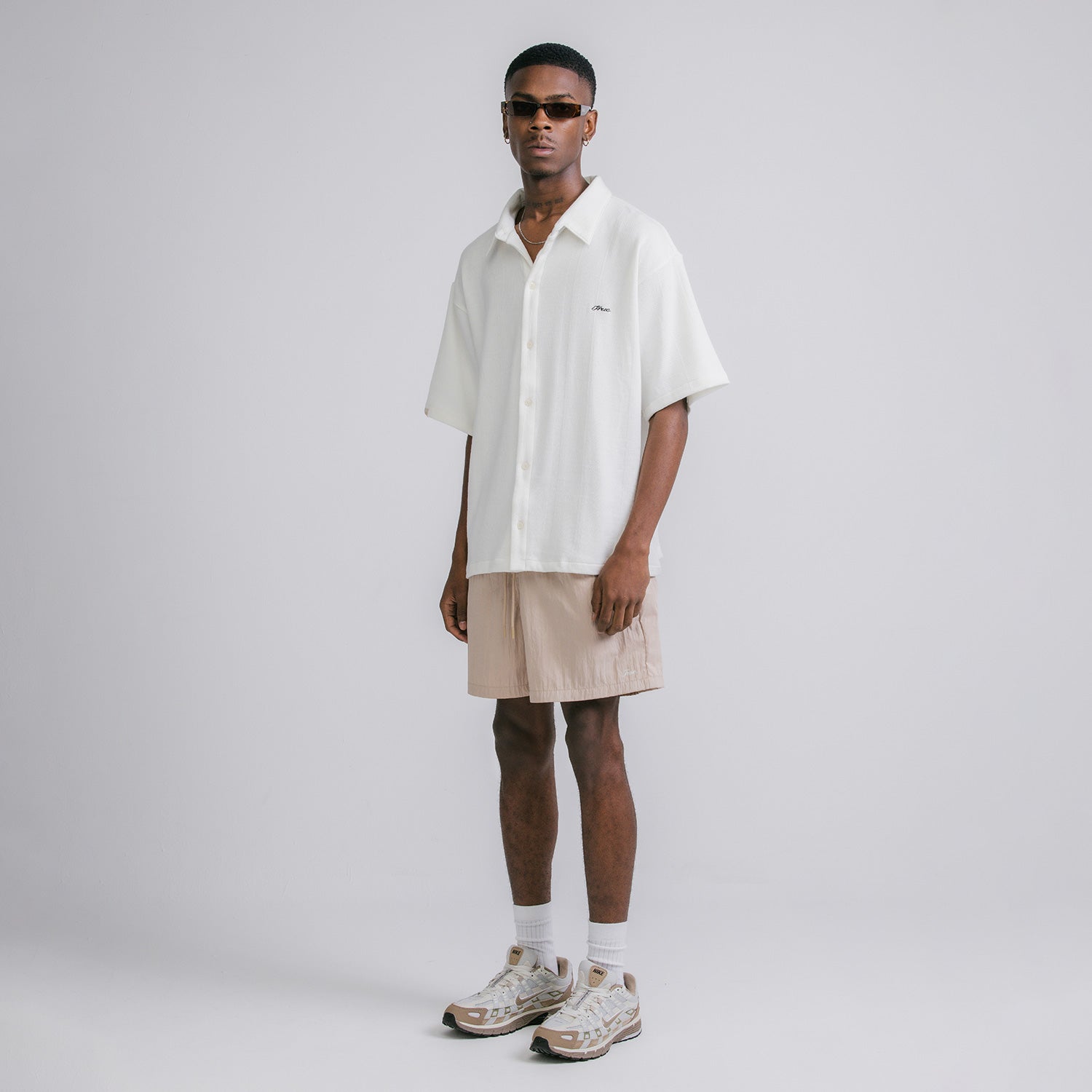 TEXTURED BOXY SHIRT - CREAM