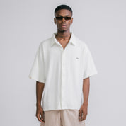 TEXTURED BOXY SHIRT - CREAM