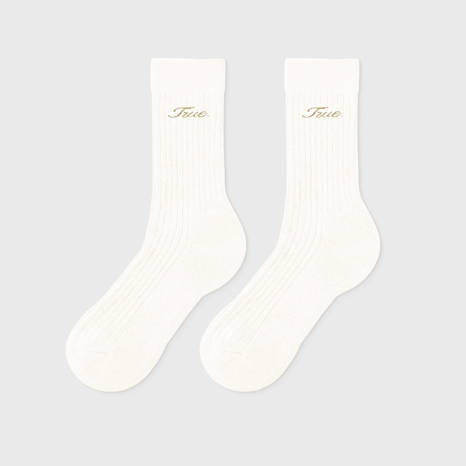 TRUE RIBBED SOCKS - CREAM
