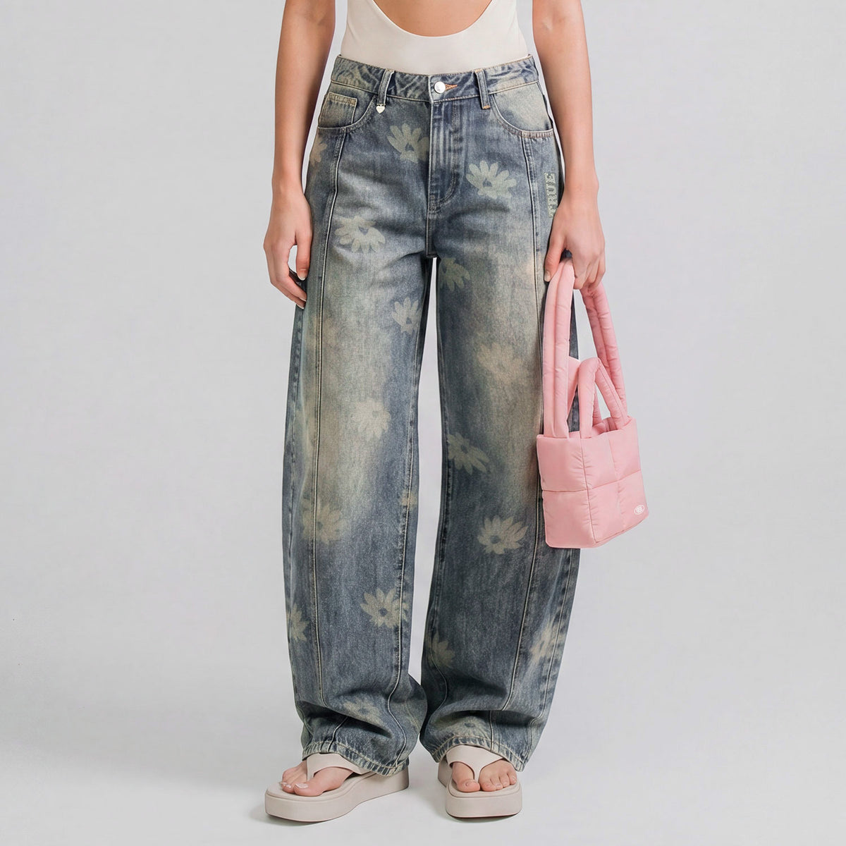 TRUE WAY BARREL PANTS - WASHED BLUE