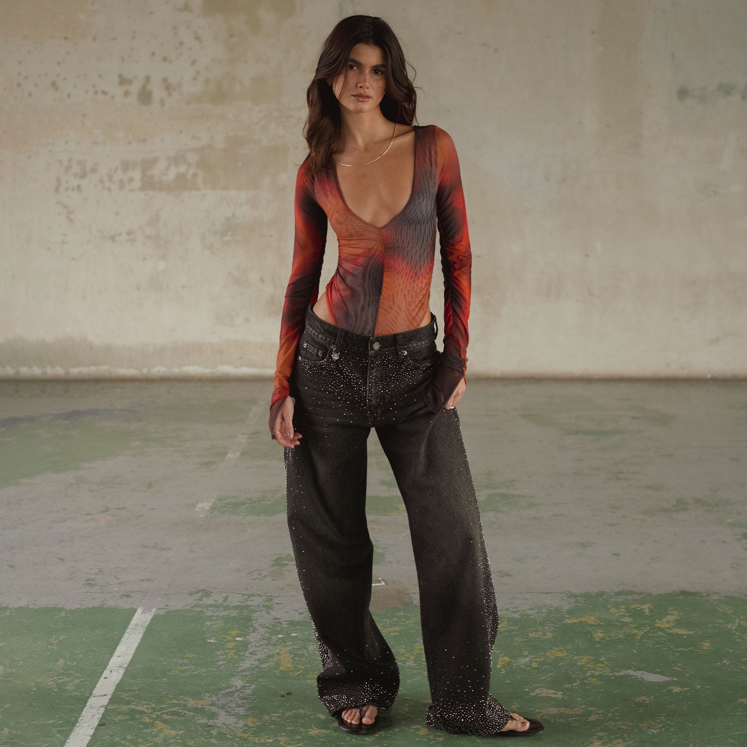 TRUE X ONE HALF MESH BODY - GRADIENT