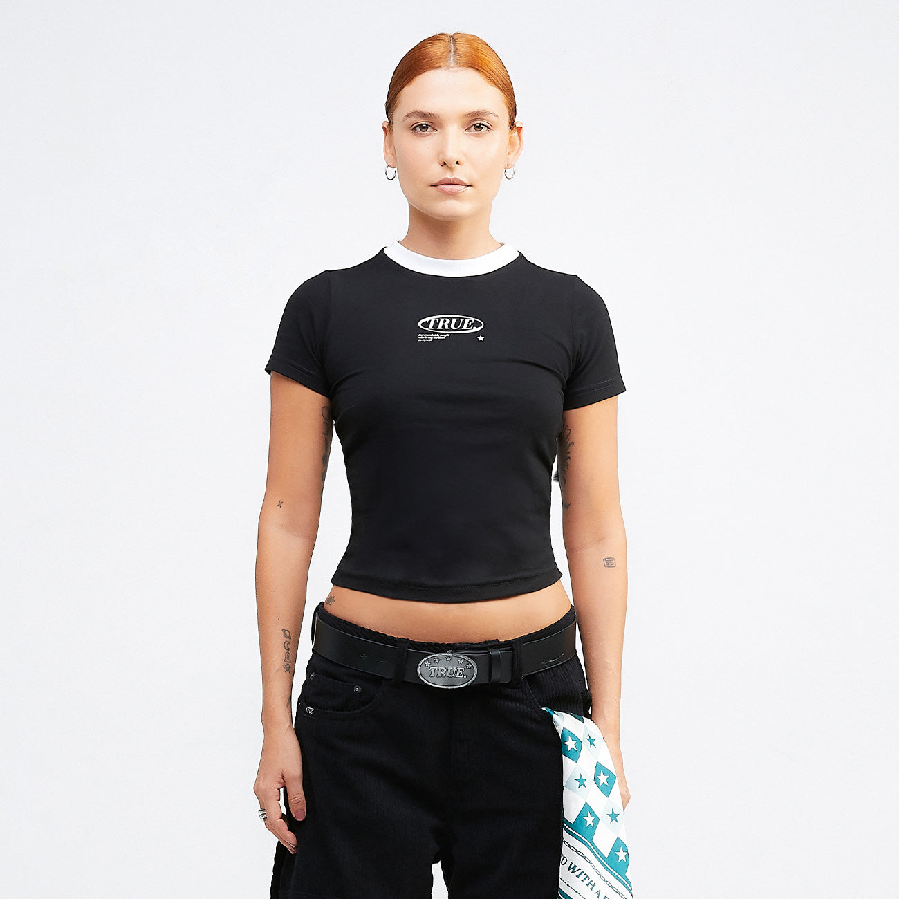 TRUE LOUNGE BABY TEE - BLACK