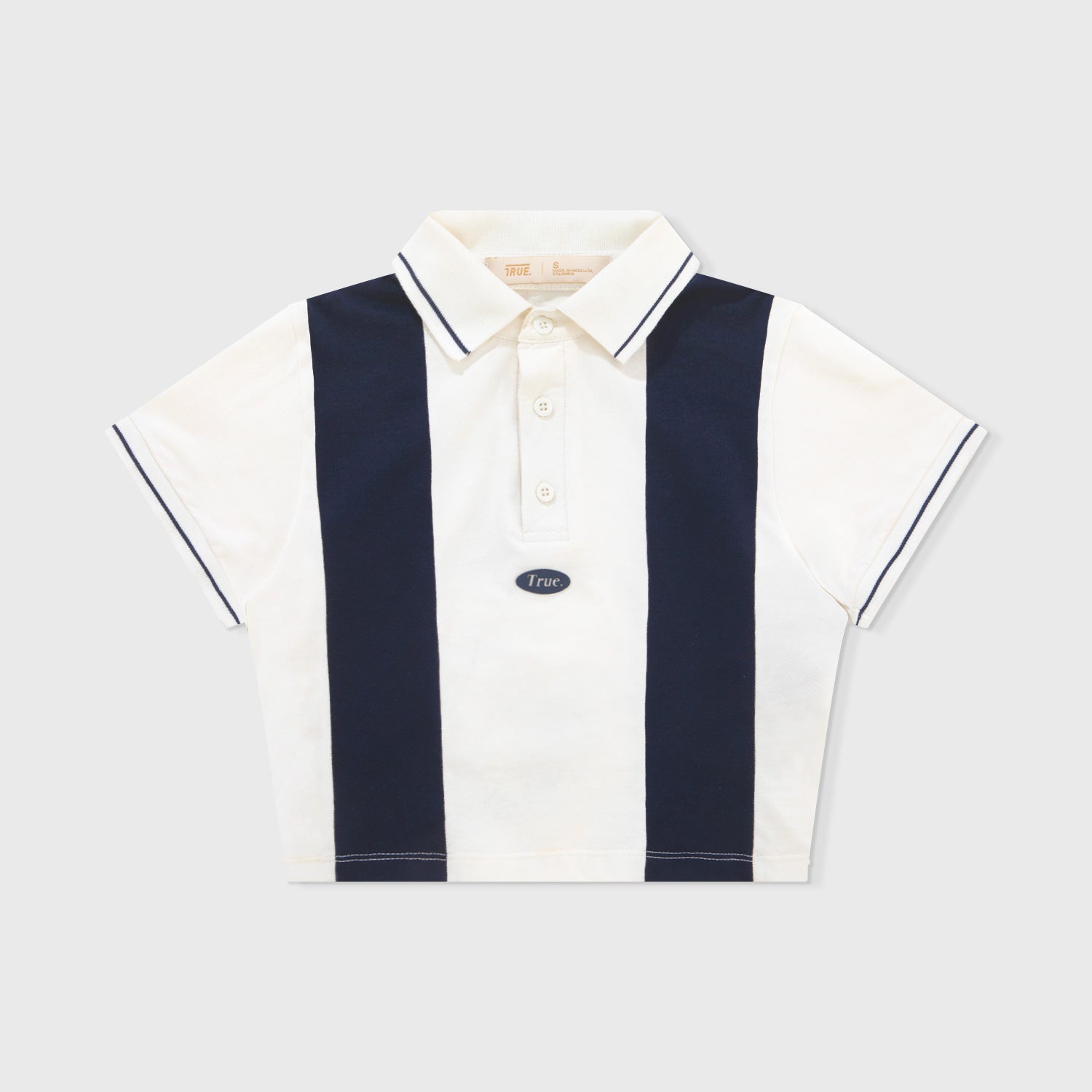 TRUE LOUNGE CROPPED POLO - NAVY BLUE