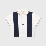 TRUE LOUNGE CROPPED POLO - NAVY BLUE