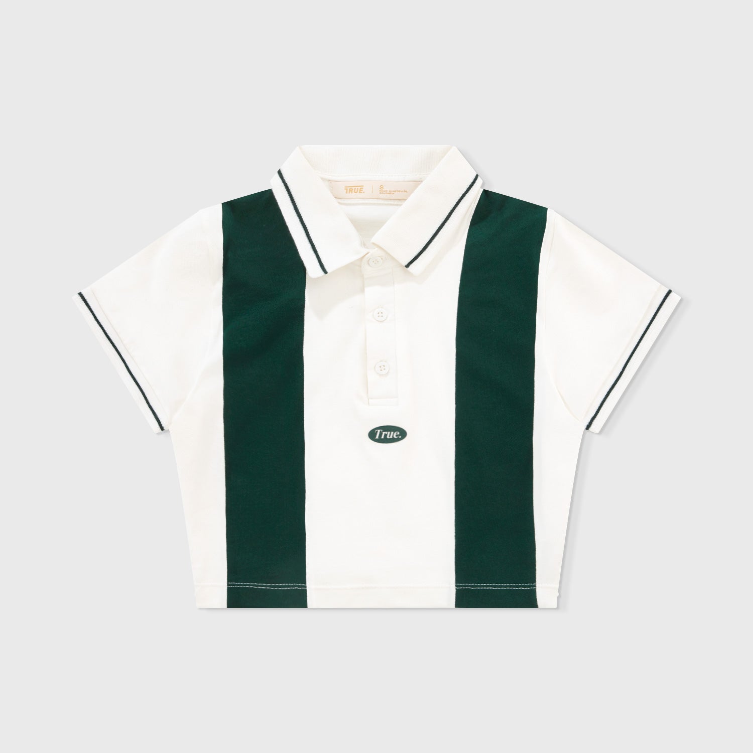 TRUE LOUNGE CROPPED POLO - PINE GREEN