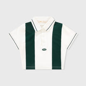 TRUE LOUNGE CROPPED POLO - PINE GREEN