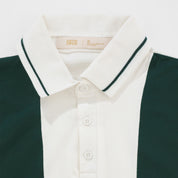 TRUE LOUNGE CROPPED POLO - PINE GREEN