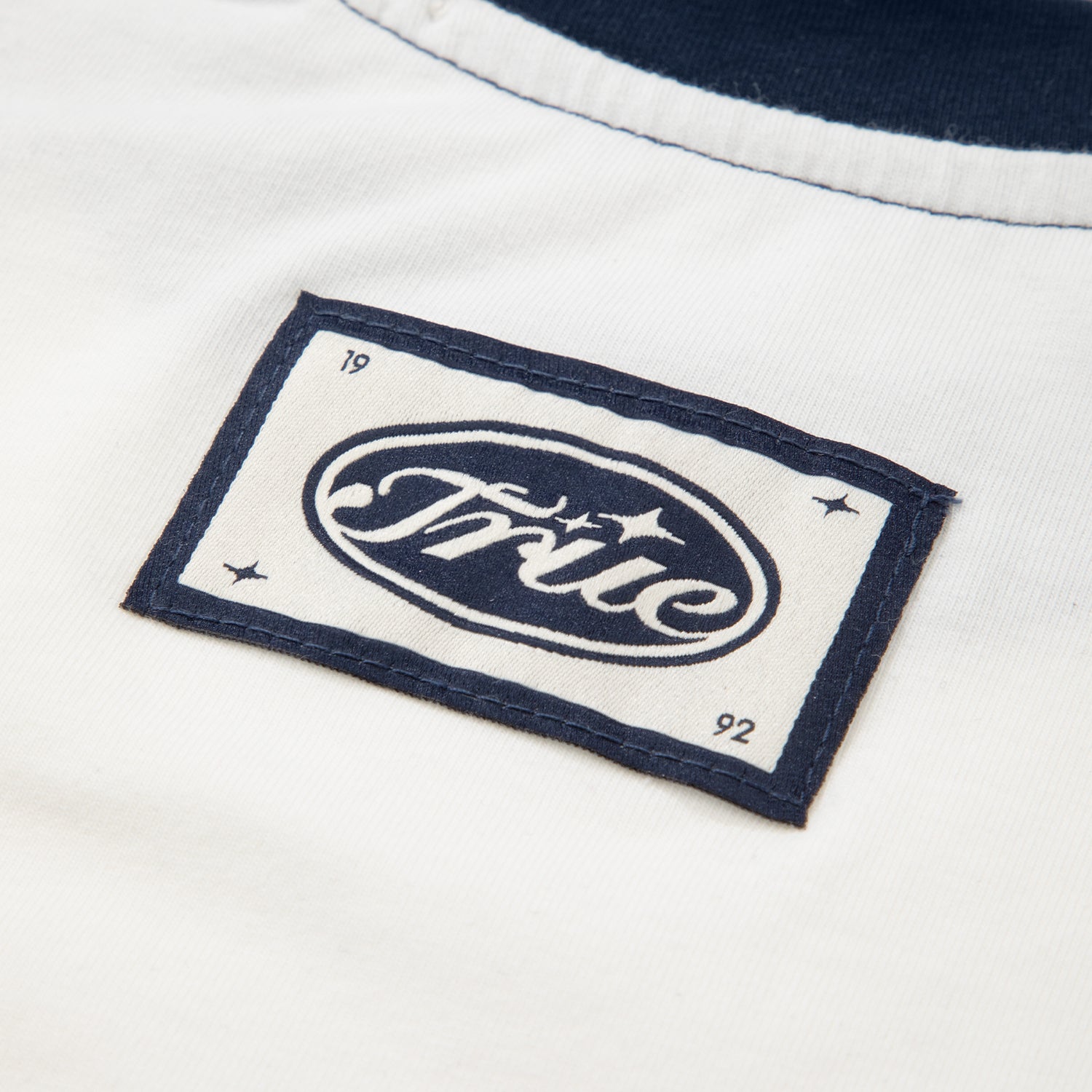 TRUE STAMP CROPPED SLIM TEE - NAVY BLUE