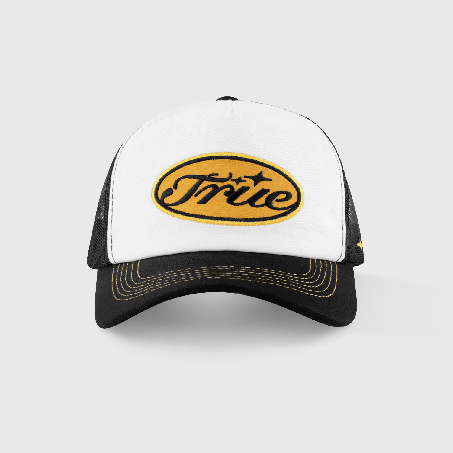 TRUE STAMP TRUCKER CAP - BLACK