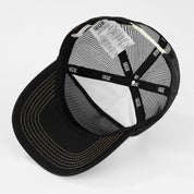 TRUE STAMP TRUCKER CAP - BLACK
