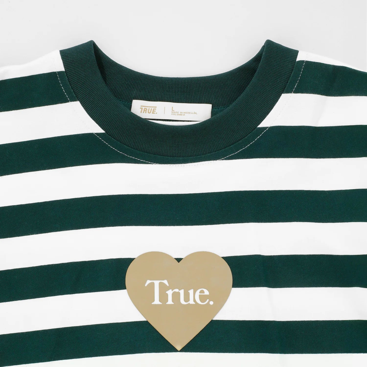 STRIPED BOXY TEE - PINE GREEN