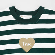 STRIPED BOXY TEE - PINE GREEN
