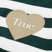 STRIPED BOXY TEE - PINE GREEN
