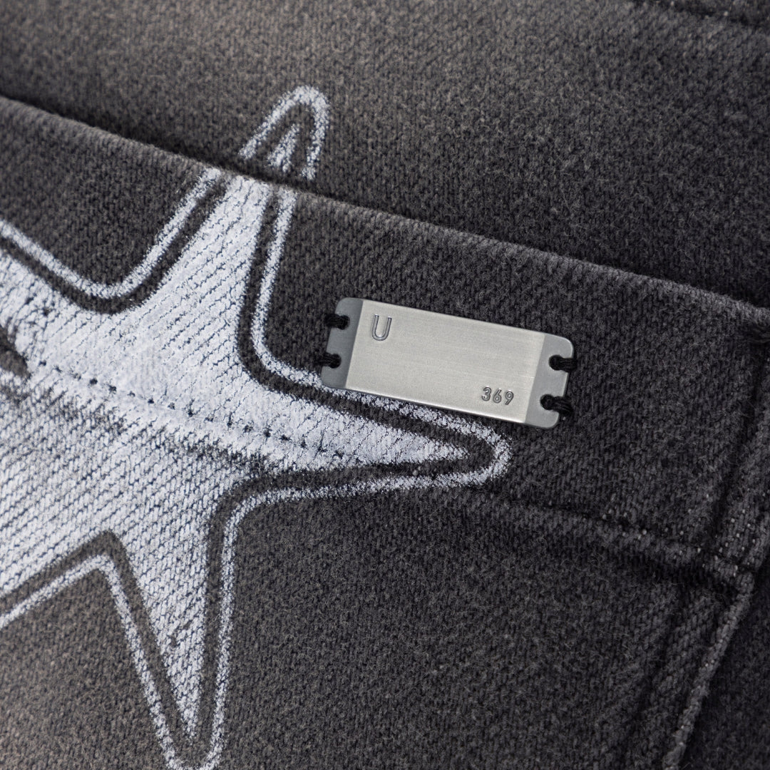 W ACT 1 UG STAR BARREL VEIN JEAN - WASHED BLACK