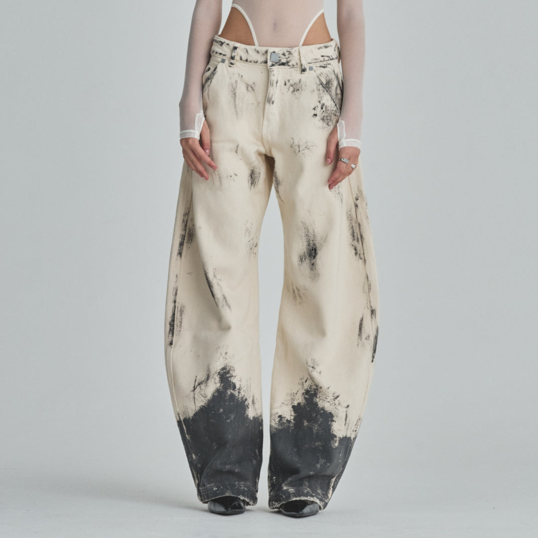 W REVELATION BASIC BARREL JEAN - MUD BONE