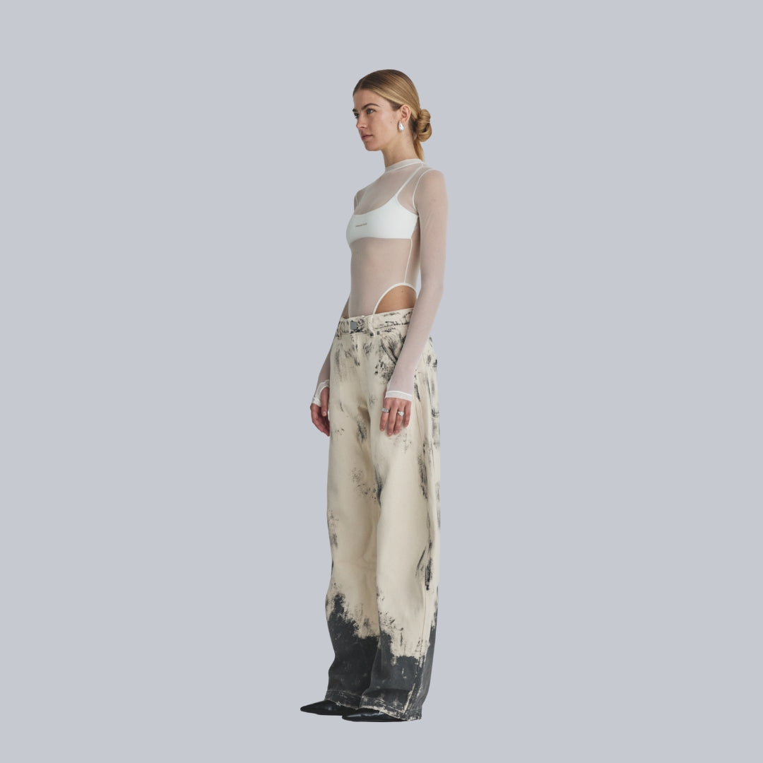 W REVELATION BASIC BARREL JEAN - MUD BONE