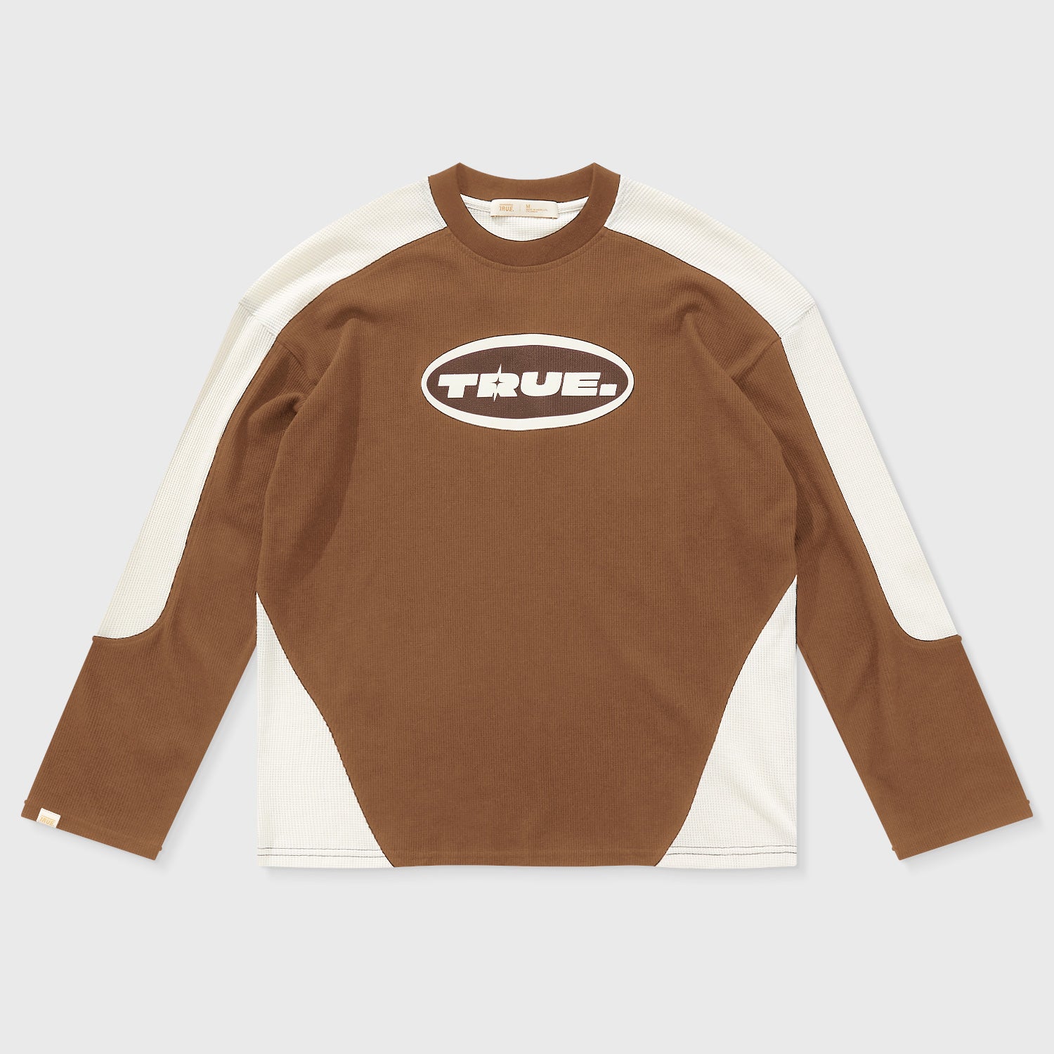 WAFFER LONG SLEEVE TEE - BROWN