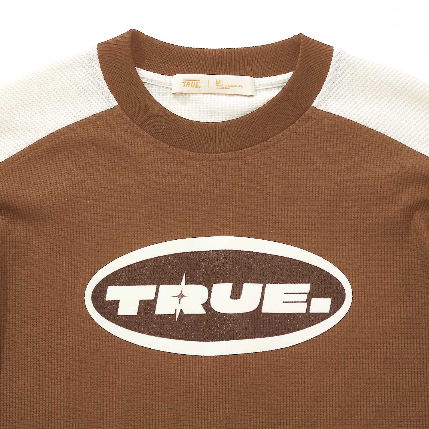 WAFFER LONG SLEEVE TEE - BROWN