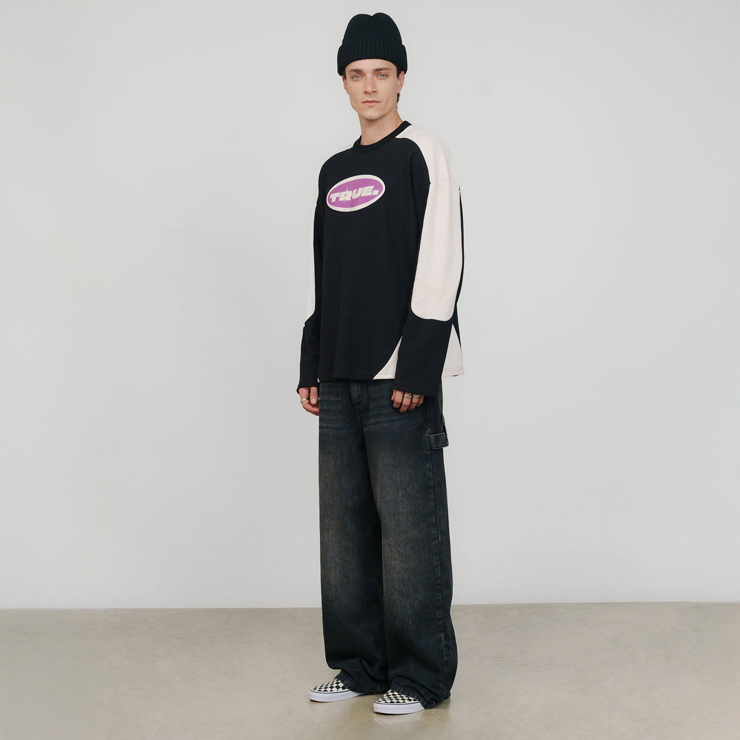 WAFFER LONG SLEEVE TEE - BLACK