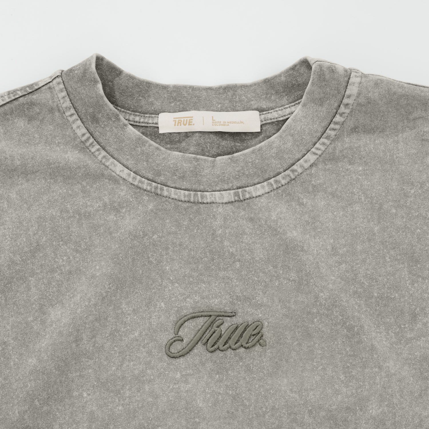 WASHED DOUBLE SLEEVE TEE - GRAY
