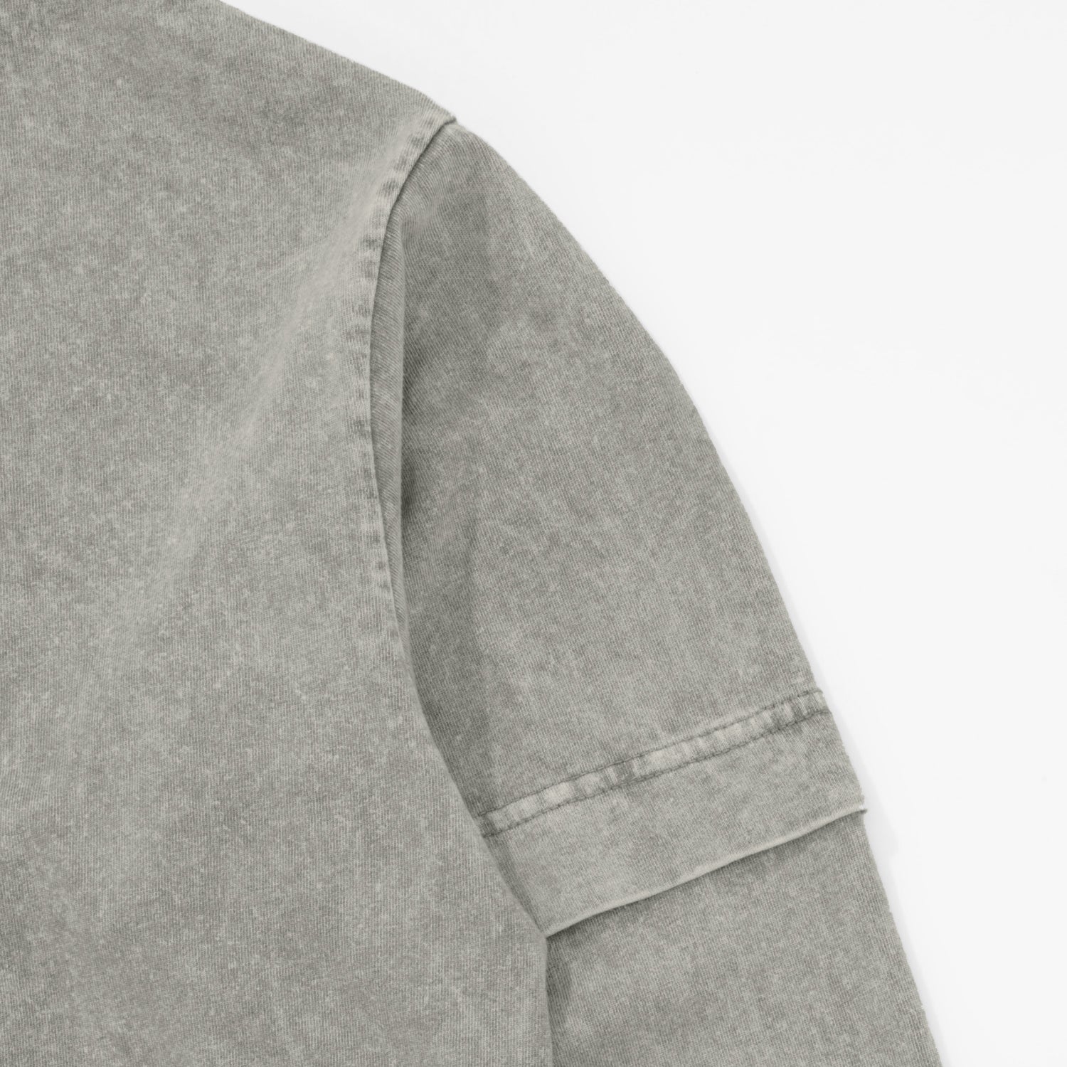 WASHED DOUBLE SLEEVE TEE - GRAY