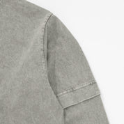 WASHED DOUBLE SLEEVE TEE - GRAY
