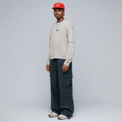 WASHED DOUBLE SLEEVE TEE - GRAY