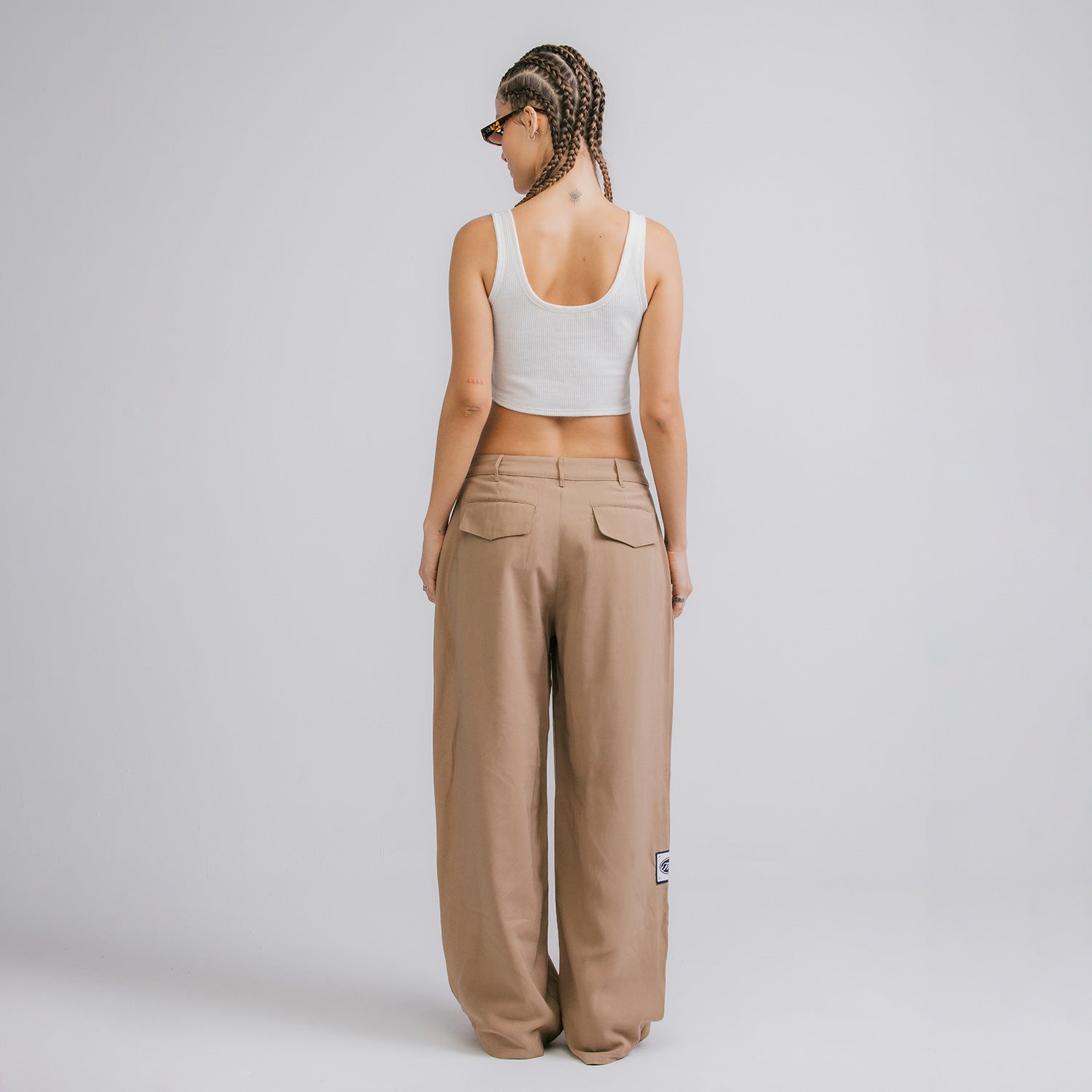 WIDE LEG TROUSERS - KHAKI