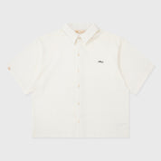 TEXTURED BOXY SHIRT - CREAM