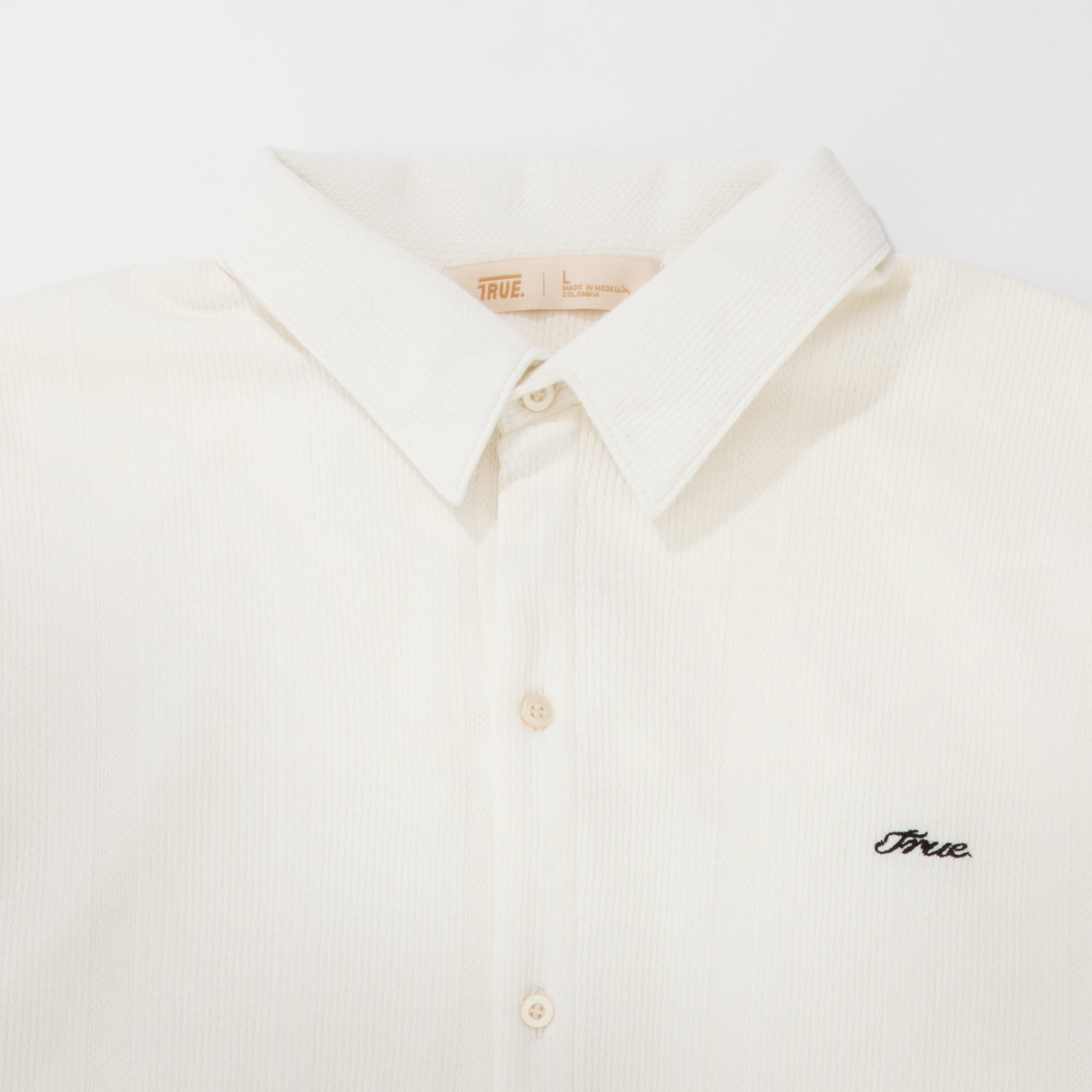 TEXTURED BOXY SHIRT - CREAM