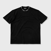 CAMISETA OVERSIZED CUELLO TEJIDO - BLACK