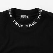 CAMISETA OVERSIZED CUELLO TEJIDO - BLACK