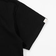 CAMISETA OVERSIZED CUELLO TEJIDO - BLACK