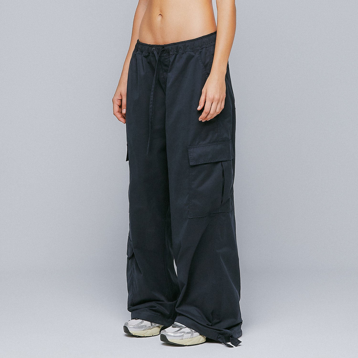LOOSE FIT CARGO TROUSERS - NAVY BLUE