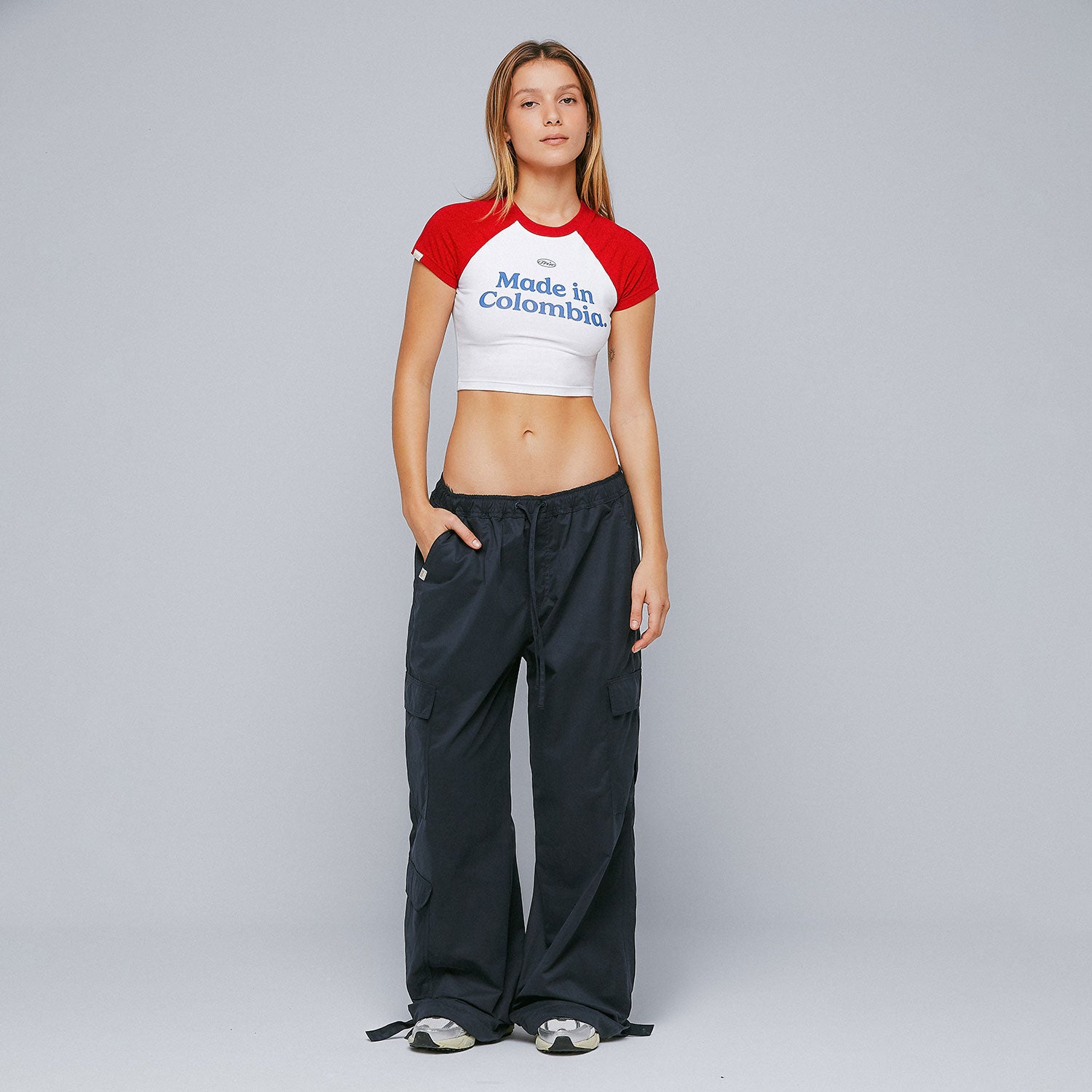 LOOSE FIT CARGO TROUSERS - NAVY BLUE