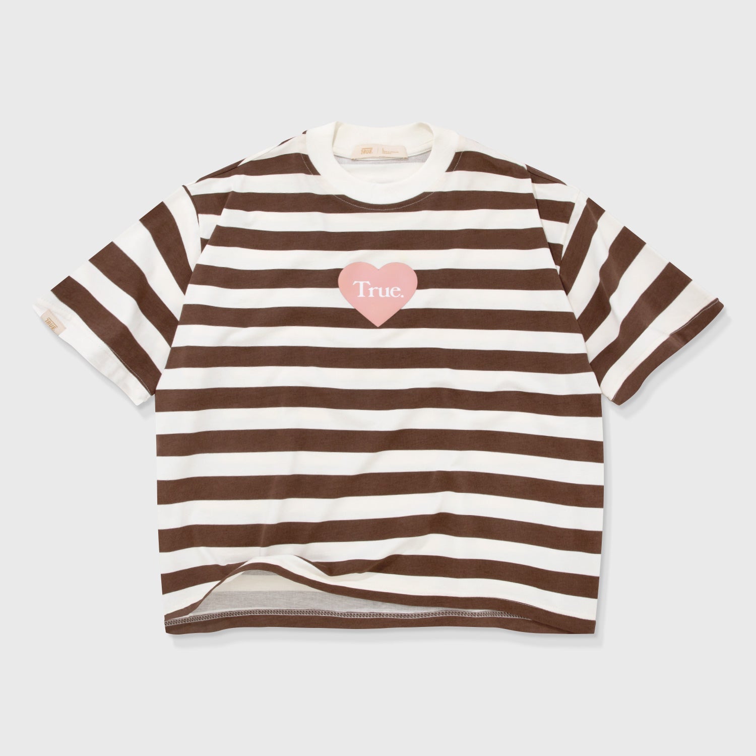 STRIPED BOXY-FIT T-SHIRT - BROWN