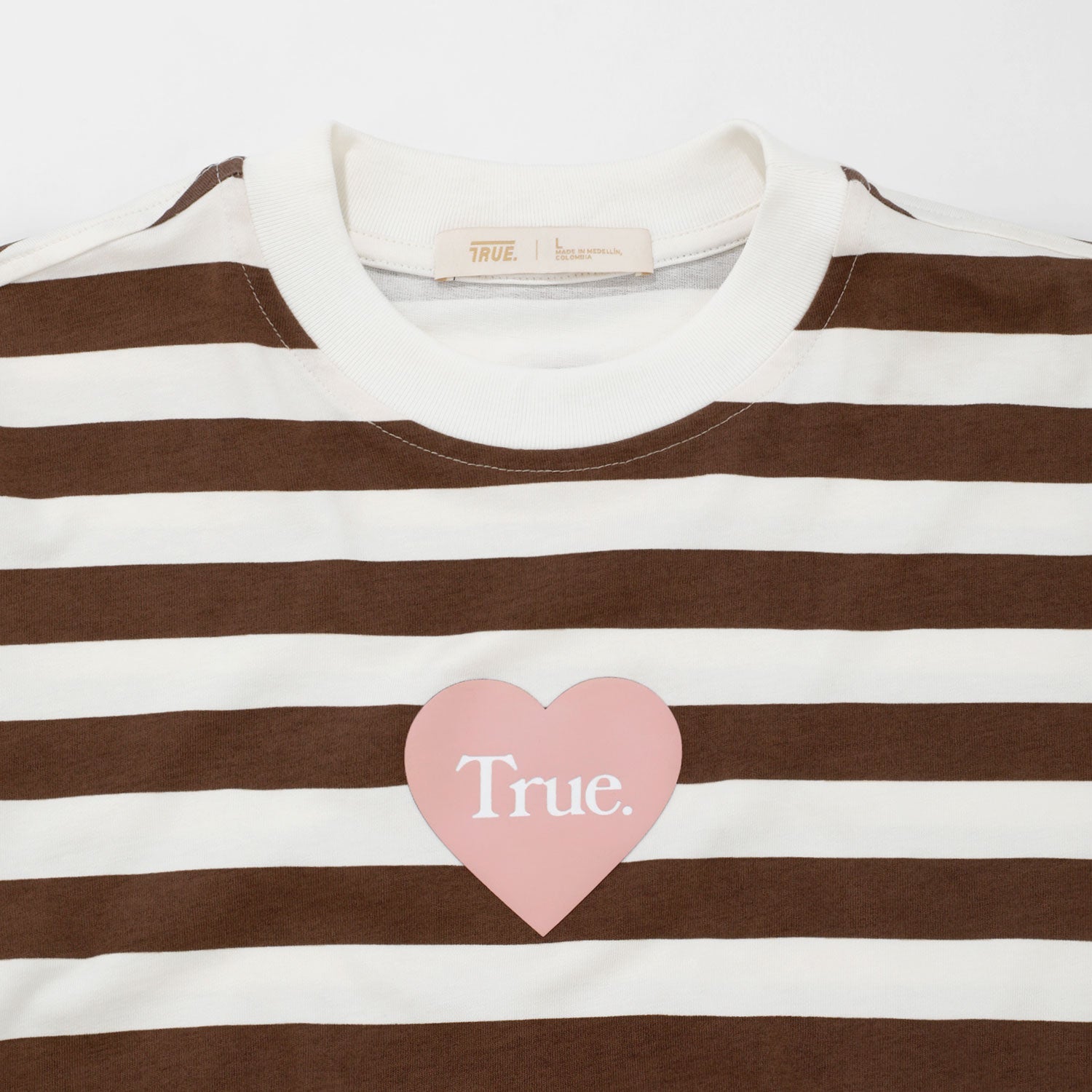 STRIPED BOXY-FIT T-SHIRT - BROWN