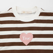 STRIPED BOXY-FIT T-SHIRT - BROWN