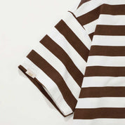 STRIPED BOXY-FIT T-SHIRT - BROWN